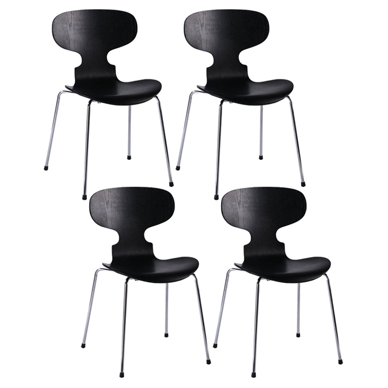 Silla lateral casera contemporánea Silla de comedor tapizada de metal con respaldo sólido