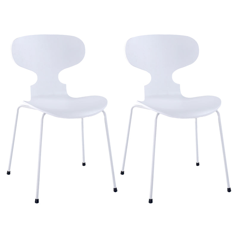 Silla lateral casera contemporánea Silla de comedor tapizada de metal con respaldo sólido