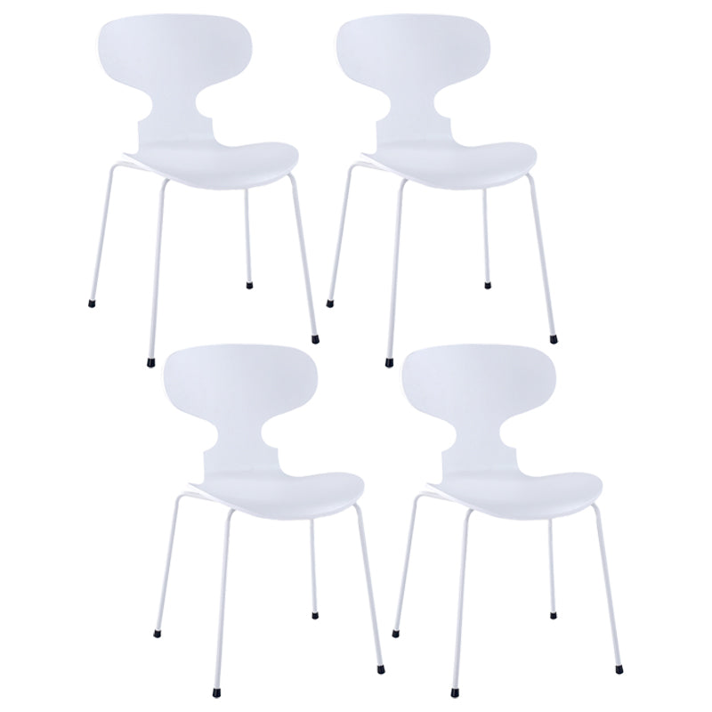 Silla lateral casera contemporánea Silla de comedor tapizada de metal con respaldo sólido