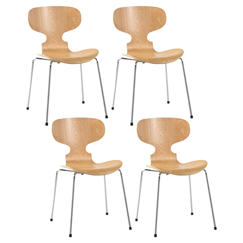 Silla lateral casera contemporánea Silla de comedor tapizada de metal con respaldo sólido