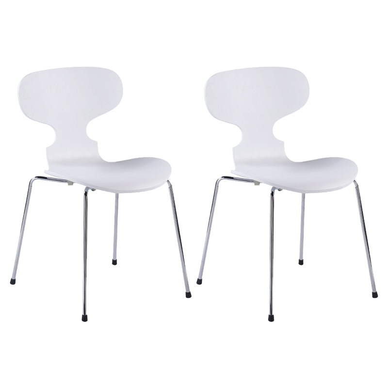 Silla lateral casera contemporánea Silla de comedor tapizada de metal con respaldo sólido