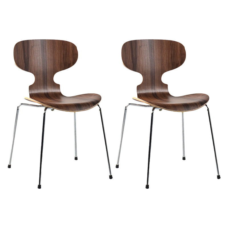 Silla lateral casera contemporánea Silla de comedor tapizada de metal con respaldo sólido