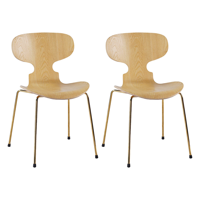 Silla lateral casera contemporánea Silla de comedor tapizada de metal con respaldo sólido
