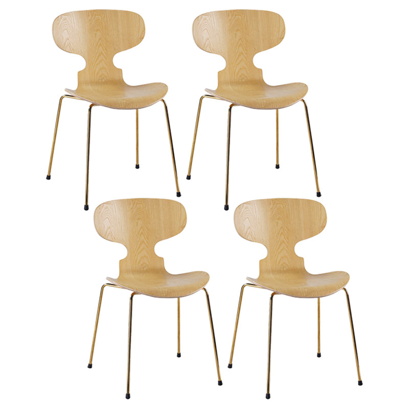 Silla lateral casera contemporánea Silla de comedor tapizada de metal con respaldo sólido