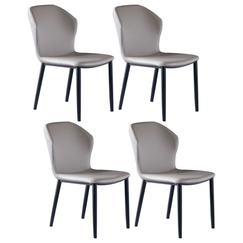 Silla lateral de cuero moderna para restaurante Silla de comedor con respaldo mate y acabado mate