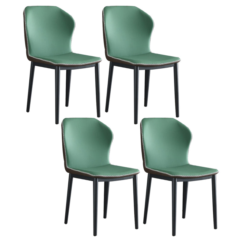 Silla lateral de cuero moderna para restaurante Silla de comedor con respaldo mate y acabado mate