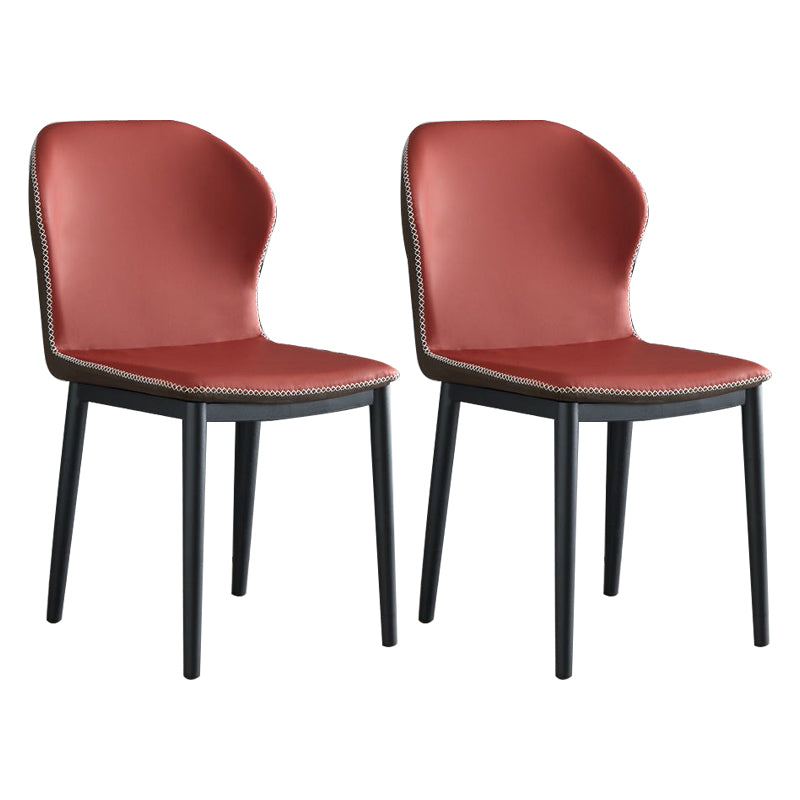 Silla lateral de cuero moderna para restaurante Silla de comedor con respaldo mate y acabado mate