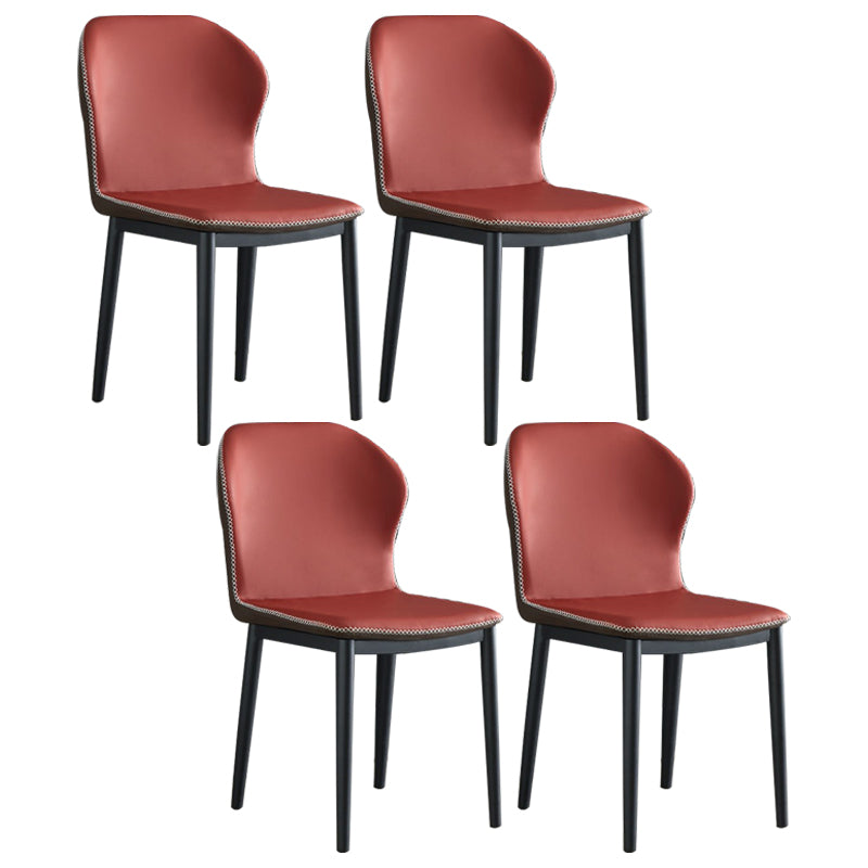 Silla lateral de cuero moderna para restaurante Silla de comedor con respaldo mate y acabado mate