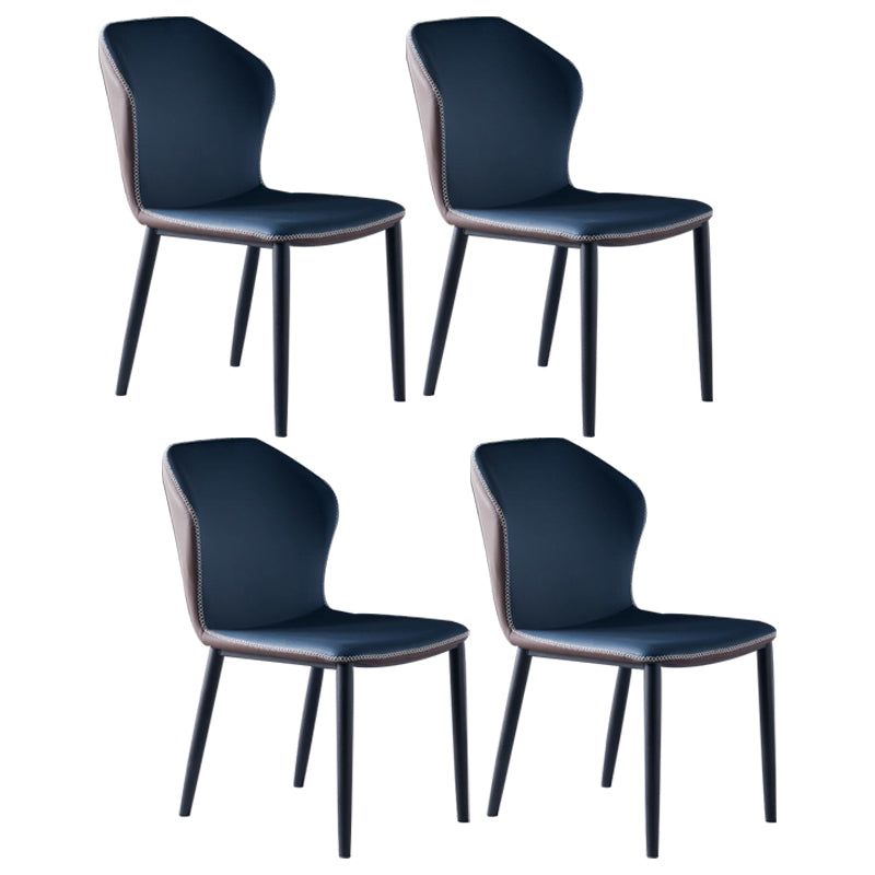 Silla lateral de cuero moderna para restaurante Silla de comedor con respaldo mate y acabado mate