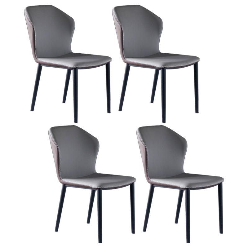 Silla lateral de cuero moderna para restaurante Silla de comedor con respaldo mate y acabado mate