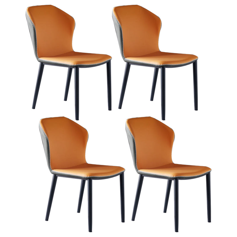 Silla lateral de cuero moderna para restaurante Silla de comedor con respaldo mate y acabado mate