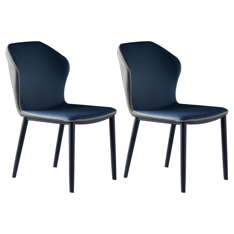 Modern Leather Restaurant Side Chair Matte Finish Wingback Dining Chair