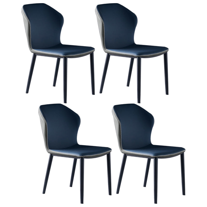 Silla lateral de cuero moderna para restaurante Silla de comedor con respaldo mate y acabado mate