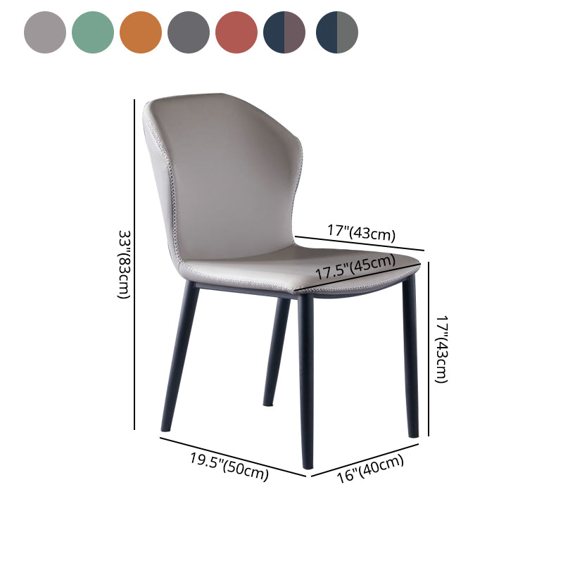 Silla lateral de cuero moderna para restaurante Silla de comedor con respaldo mate y acabado mate