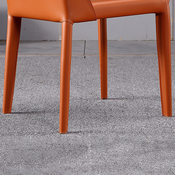 Silla lateral de cuero moderna para restaurante, respaldo sólido, silla sin brazos