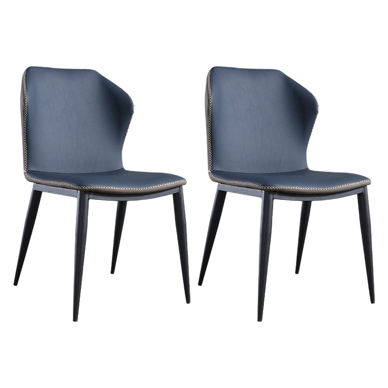 Modern Restaurant Faux Leather Side Chair Matte Finish Wingback Dining Chair