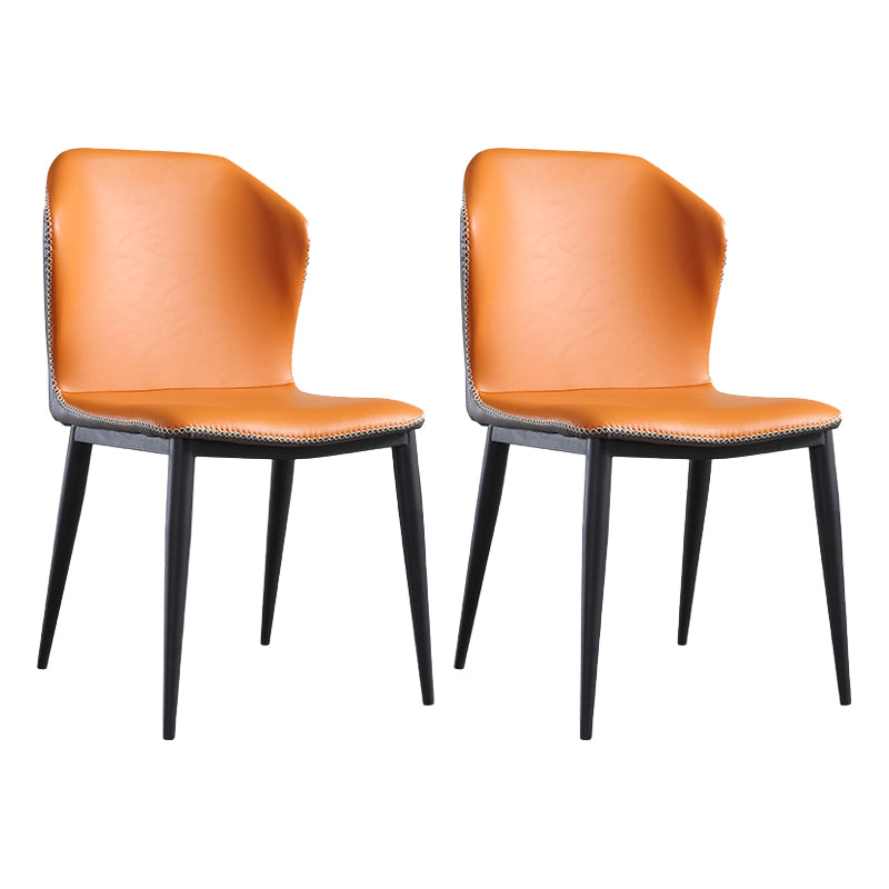 Modern Restaurant Faux Leather Side Chair Matte Finish Wingback Dining Chair