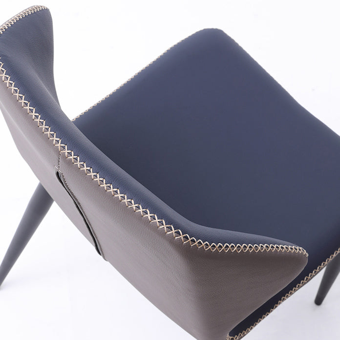 Silla lateral moderna de cuero sintético para restaurante, silla de comedor con respaldo lateral mate y acabado mate