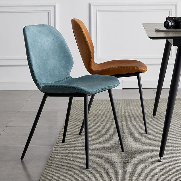 Contemporary Home Upholstered Side Chair Matte Finish Wingback Dining Chair
