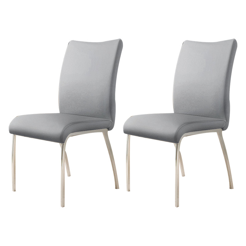 Glam PU Leather Dining Armless Chair Metal Dining Room Chairs for Home Use