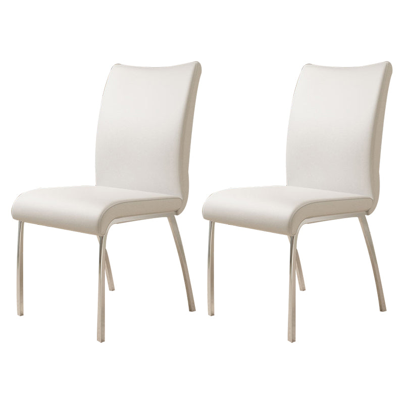 Glam PU Leather Dining Armless Chair Metal Dining Room Chairs for Home Use