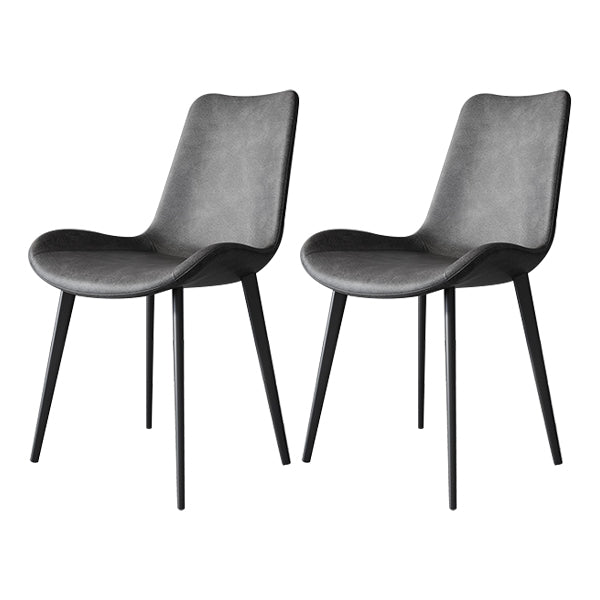 Contemporary Metal Dining Armless Chair Leather Dining Chairs for Restaurant Use