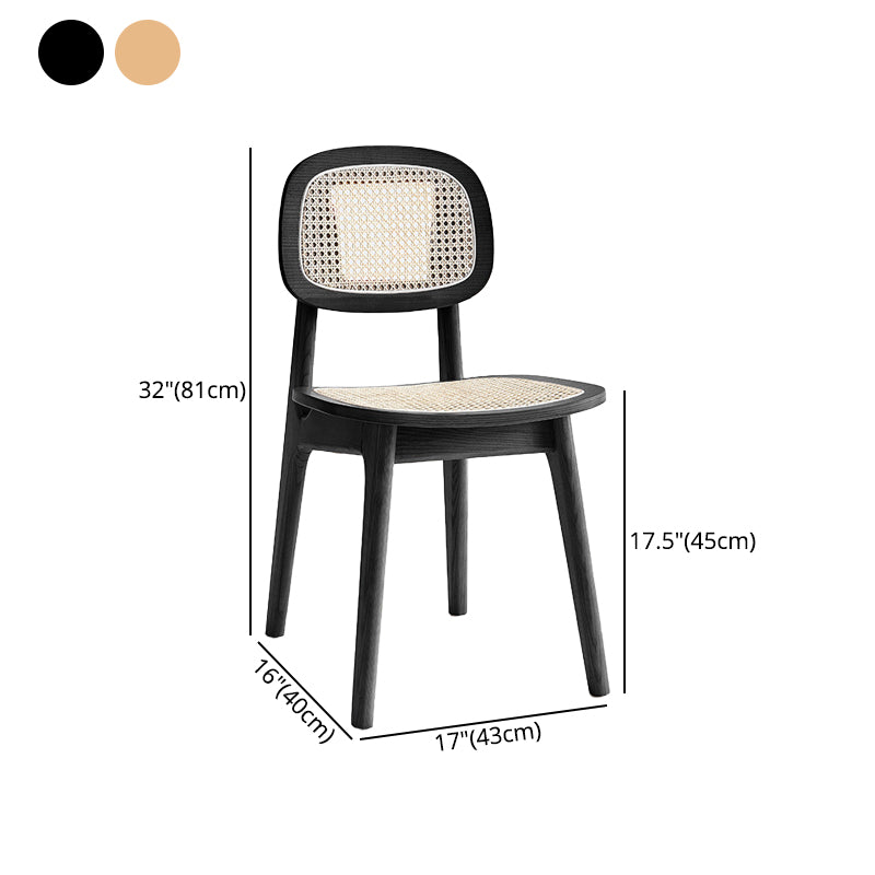 Silla de comedor de madera contemporánea con respaldo abierto, silla lateral para uso doméstico