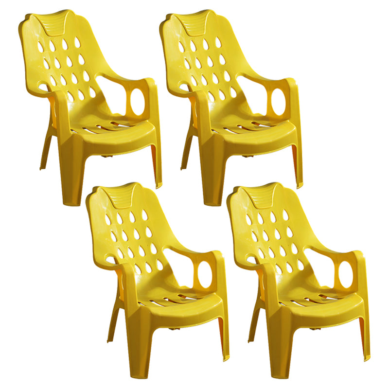 Modern Indoor Dining Arm Chairs Stackable Dining Armchairs with Plastic Legs