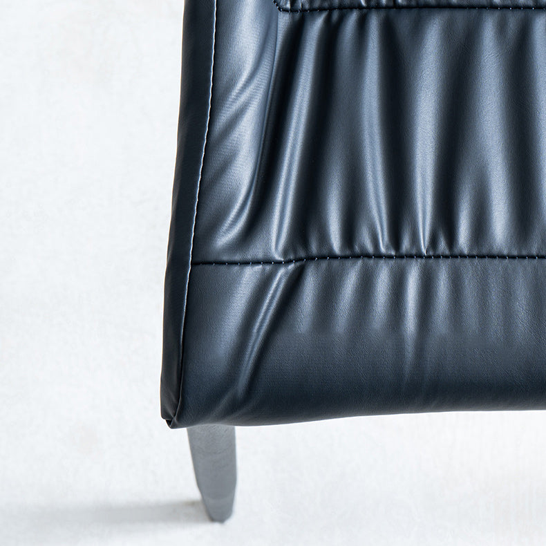 Silla auxiliar para el hogar contemporánea, silla de comedor tapizada de metal con respaldo sólido (juego de 2)