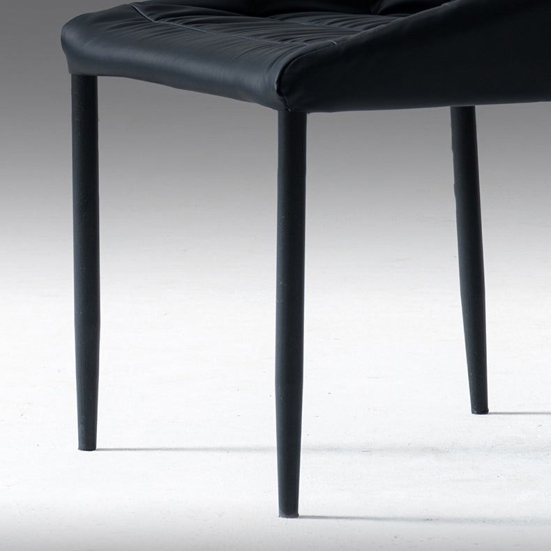 Silla auxiliar para el hogar contemporánea, silla de comedor tapizada de metal con respaldo sólido (juego de 2)
