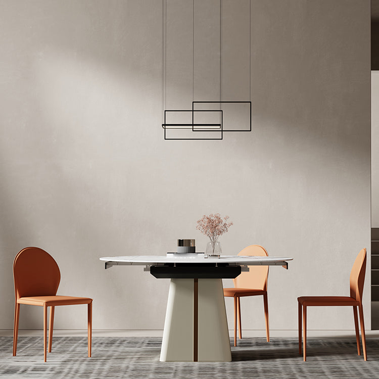 Sillas de comedor de cuero de estilo minimalista, sillas laterales sin brazos con respaldo sólido para uso doméstico