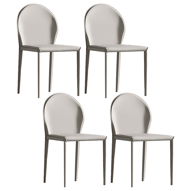 Sillas de comedor de cuero de estilo minimalista, sillas laterales sin brazos con respaldo sólido para uso doméstico