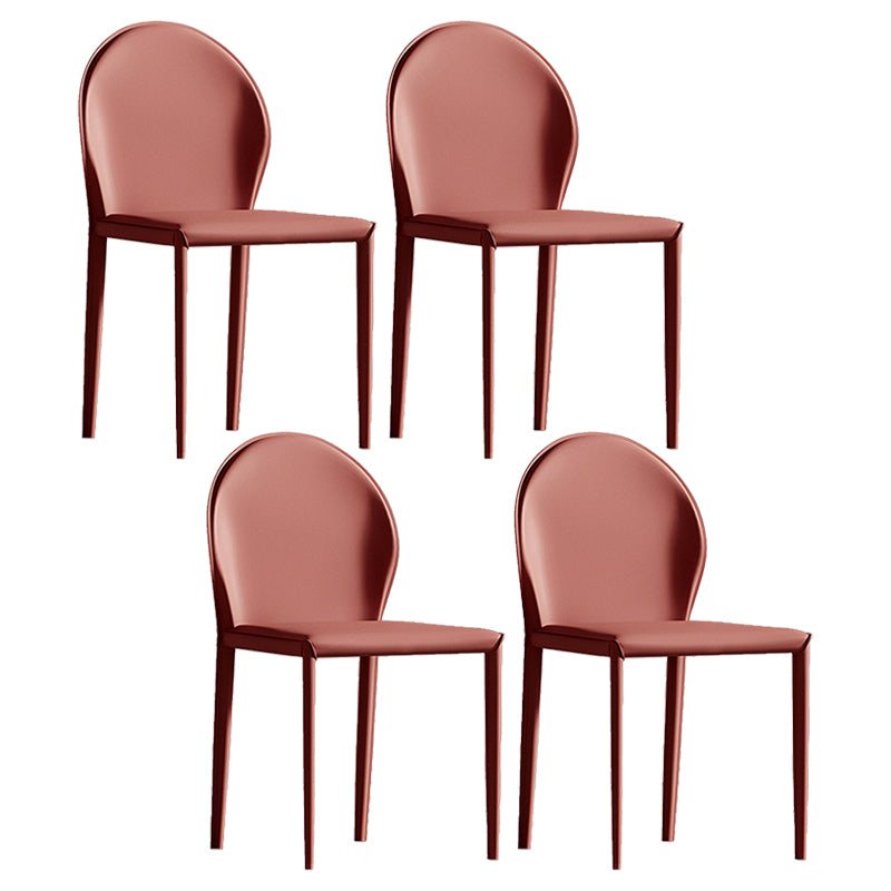 Sillas de comedor de cuero de estilo minimalista, sillas laterales sin brazos con respaldo sólido para uso doméstico