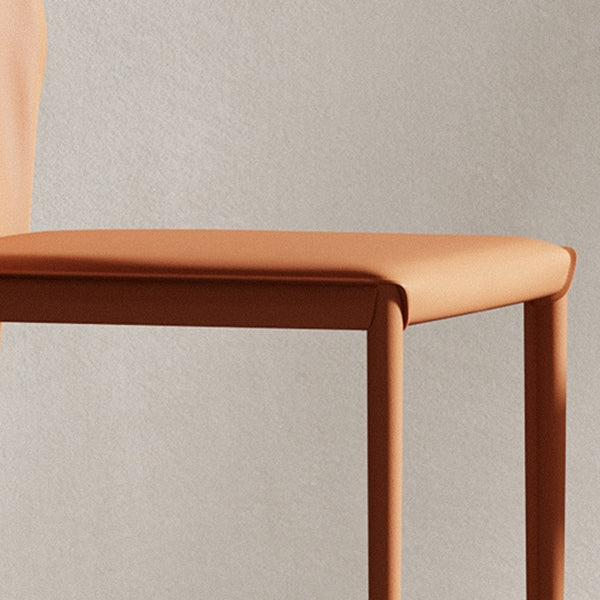 Sillas de comedor de cuero de estilo minimalista, sillas laterales sin brazos con respaldo sólido para uso doméstico