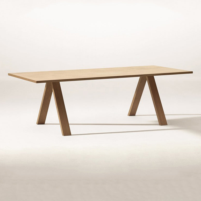 Solid Wood Contemporary Rectangular Table Wood Top Table for Dining Room and Kitchen