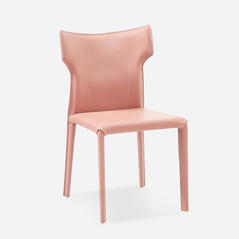 Silla sin brazos de comedor de metal contemporáneo, silla lateral de piel sintética para uso doméstico