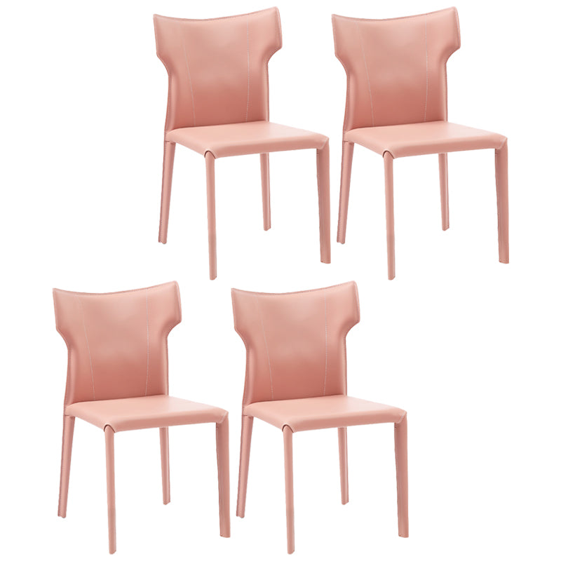 Silla sin brazos de comedor de metal contemporáneo, silla lateral de piel sintética para uso doméstico