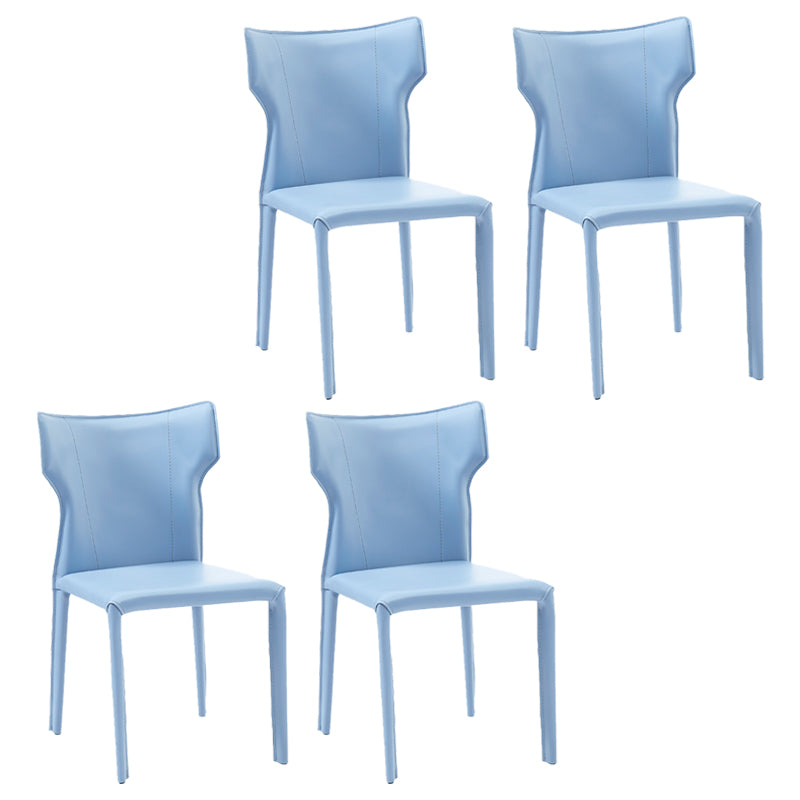 Silla sin brazos de comedor de metal contemporáneo, silla lateral de piel sintética para uso doméstico