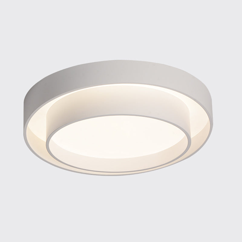 Modern Artistic LED Ceiling Fixture Wrought Iron Circular Flush Mount with Acrylic Shade