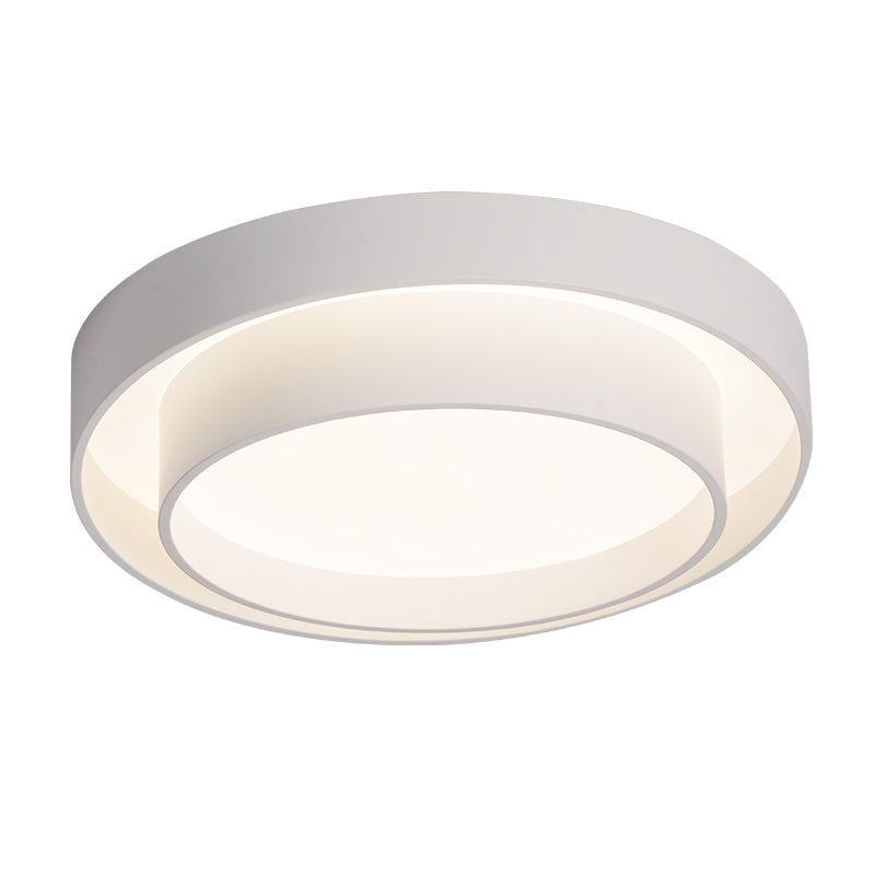 Modern Artistic LED Ceiling Fixture Wrought Iron Circular Flush Mount with Acrylic Shade