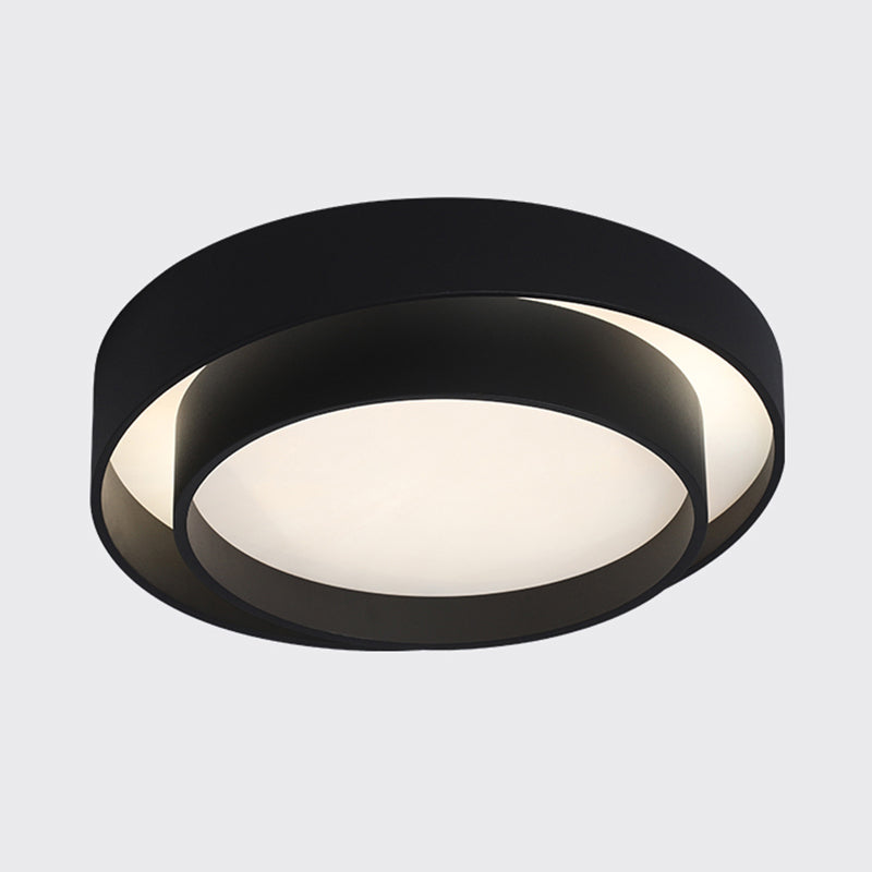 Modern Artistic LED Ceiling Fixture Wrought Iron Circular Flush Mount with Acrylic Shade