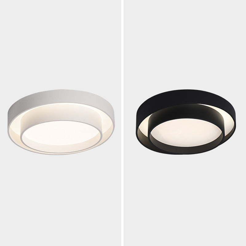 Modern Artistic LED Ceiling Fixture Wrought Iron Circular Flush Mount with Acrylic Shade