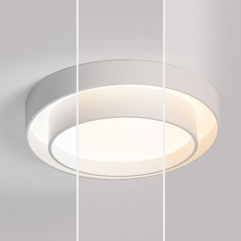Modern Artistic LED Ceiling Fixture Wrought Iron Circular Flush Mount with Acrylic Shade