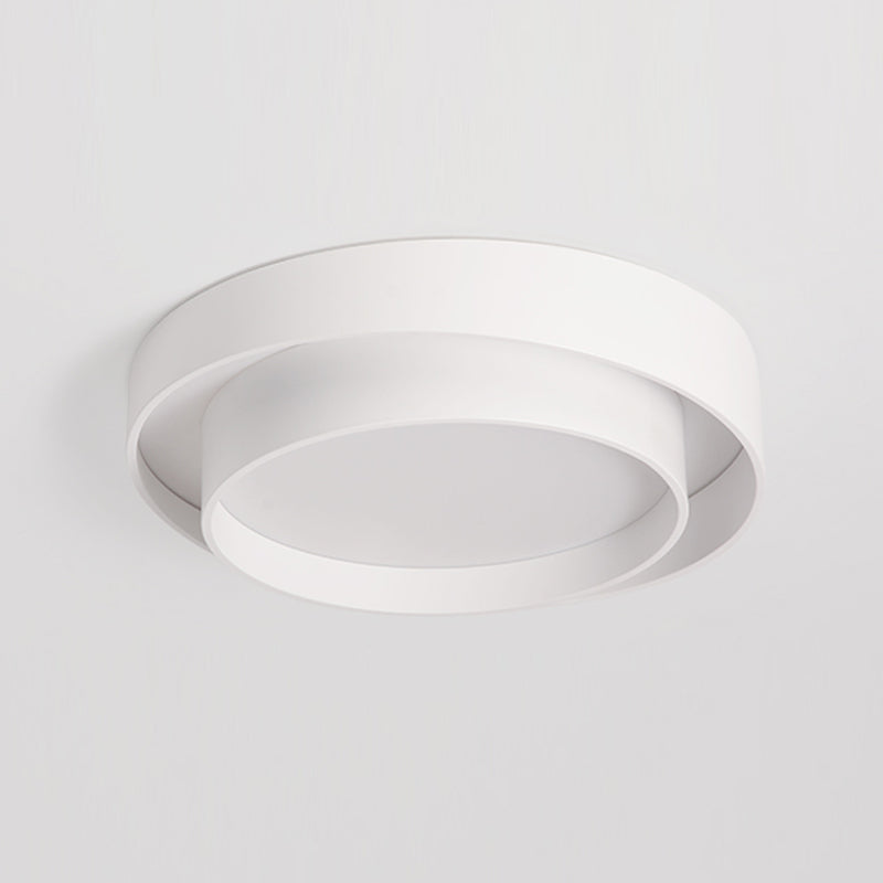 Modern Artistic LED Ceiling Fixture Wrought Iron Circular Flush Mount with Acrylic Shade