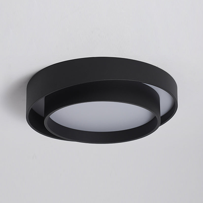 Modern Artistic LED Ceiling Fixture Wrought Iron Circular Flush Mount with Acrylic Shade