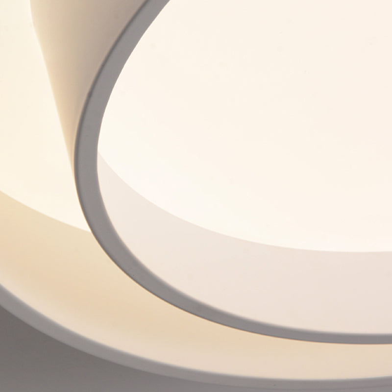 Modern Artistic LED Ceiling Fixture Wrought Iron Circular Flush Mount with Acrylic Shade