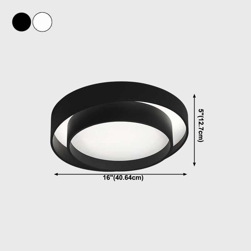 Modern Artistic LED Ceiling Fixture Wrought Iron Circular Flush Mount with Acrylic Shade