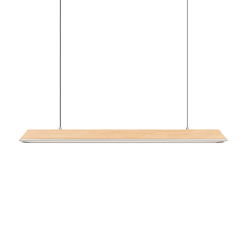 Modern 1-Light Island Light Linear Wood Island Chandelier Lights for Office