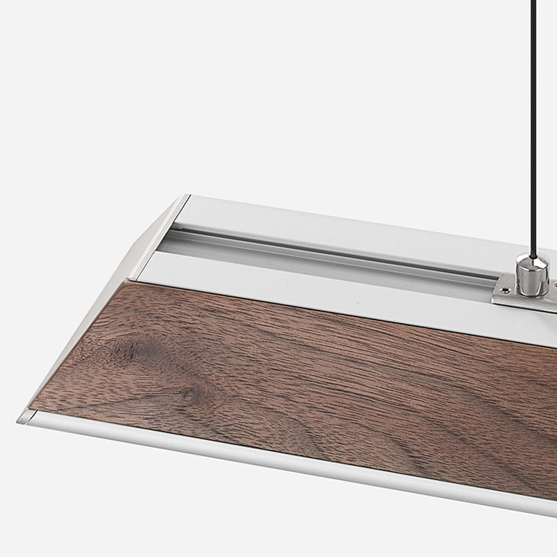 Modern 1-Light Island Light Linear Wood Island Chandelier Lights for Office