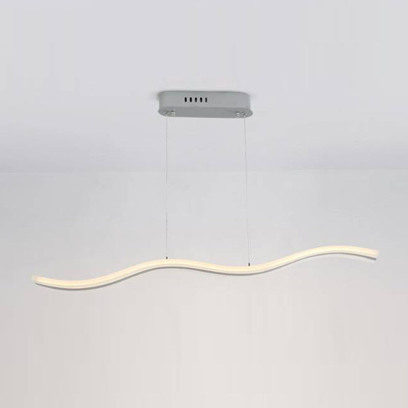 White Metal Hanging Pendant Lights Modern S Shape Hanging Lamps for Office